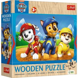 Puzzle 24 elementy drewniane Psi Patrol Trefl
