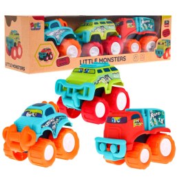 Zestaw 3 autek terenowych Little Monster dla dzieci 3+  Sklep Gebe