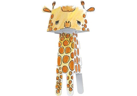 Żyrafa kolorowanka-składanka 3D dla dzieci