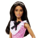 Barbie Fashionistas lalka w różowej kraciastej sukience Mattel