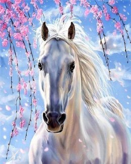 Diamentowa mozaika - Koń biały Norimpex