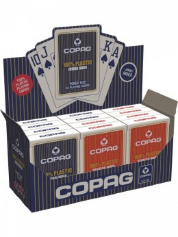 Karty Poker 100, Plastik PKJ. Talia niebieska, duży index w 2 rogach Cartamundi