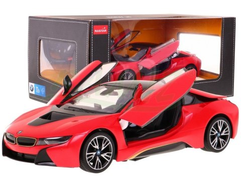 BMW i8 czerwone RASTAR model 1:14 Zdalnie sterowane auto + pilot 2,4 GHz