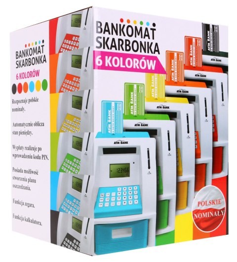 Bankomat skarbonka dla dzieci 3+ niebieski Interaktywne funkcje + Karta bankomatowa