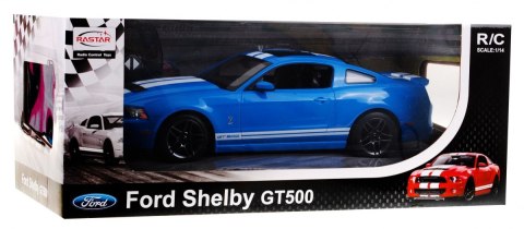 Ford Shelby Mustang GT500 niebieski RASTAR model 1:14 Zdalnie sterowane auto