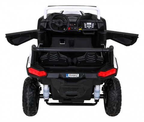 Buggy ATV Strong Racing dla 2 dzieci Biały + Silnik bezszczotkowy + Pompowane koła + Audio LED