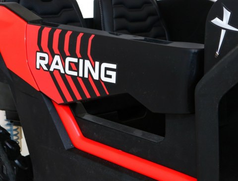 Buggy ATV Strong Racing dla 2 dzieci Czerwony + Silnik bezszczotkowy + Pompowane koła + Audio LED