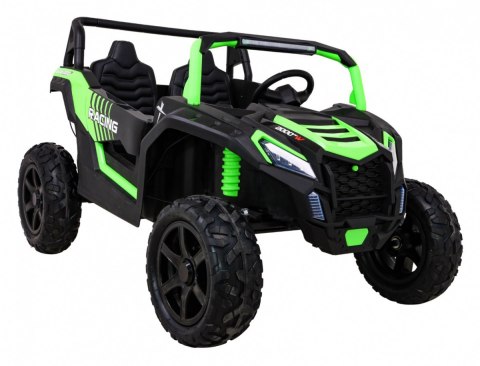 Buggy ATV Strong Racing dla 2 dzieci Zielony + Silnik bezszczotkowy + Pompowane koła + Audio LED