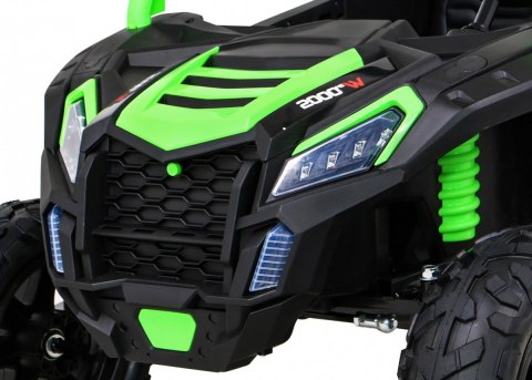 Buggy ATV Strong Racing dla 2 dzieci Zielony + Silnik bezszczotkowy + Pompowane koła + Audio LED