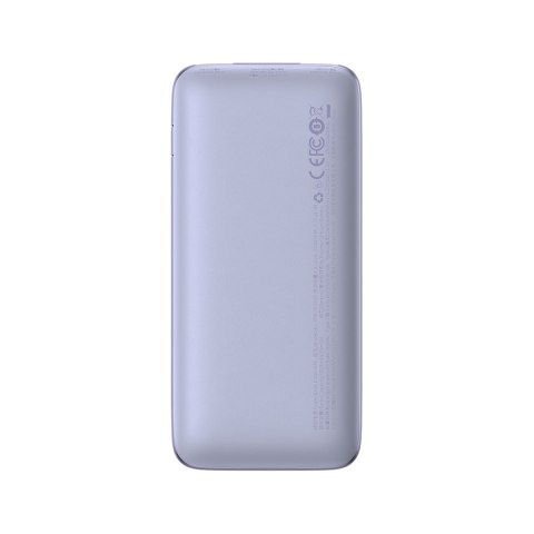 Bipow Pro powerbank 10000mAh 20W + kabel USB 3A 0.3m fioletowy BASEUS