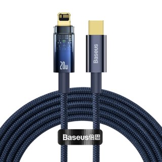 Explorer Series kabel przewód USB-C Iphone Lightning 20W 2m niebieski BASEUS