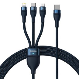 Flash Series II kabel USB-C USB Typ A Iphone Lightning microUSB 100W 1.5m niebieski BASEUS