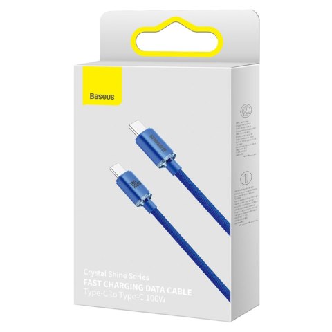 Kabel przewód do szybkiego ładowania i transferu danych USB-C USB-C 100W 2m niebieski BASEUS