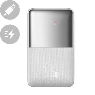 Powerbank Bipow Pro 20000mAh 22.5W z kablem USB USB-C 0.3m biały BASEUS