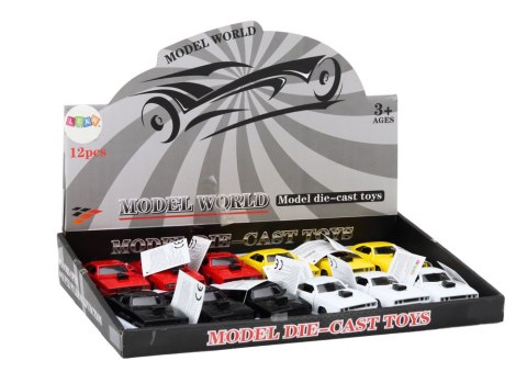 Autko Z Napędem 1:32 Światła Dźwięki Metalowe Biały Czerwony Czarny Żółty LEAN Toys