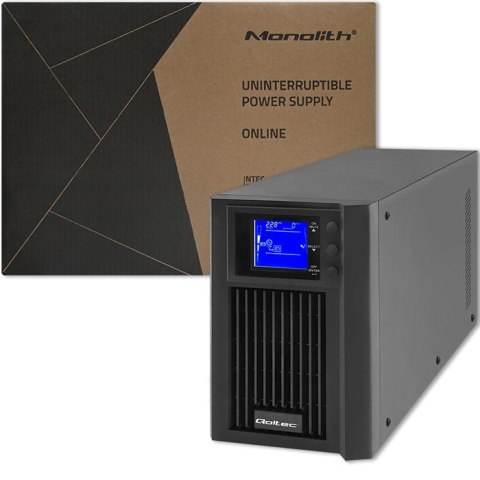Zasilacz awaryjny UPS | On-line | Pure Sine Wave | 2kVA | 1.6kW |LCD | USB Qoltec
