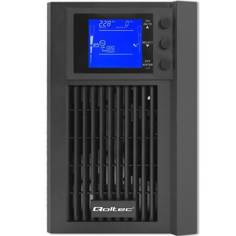 Zasilacz awaryjny UPS | On-line | Pure Sine Wave | 2kVA | 1.6kW |LCD | USB Qoltec