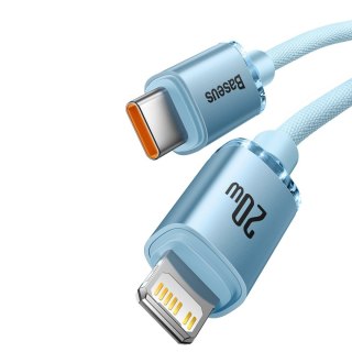 Kabel przewód USB-C Iphone Lightning szybkie ładowanie 20W 1.2m niebieski BASEUS
