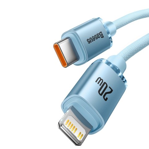 Kabel przewód USB-C Iphone Lightning szybkie ładowanie 20W 1.2m niebieski BASEUS