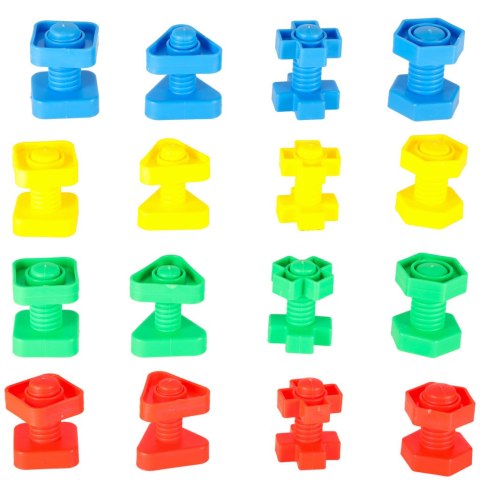 Klocki konstrukcyjne edukacyjne śruby montessori 30 elementów Kik Sp. z o. o. Sp. k.