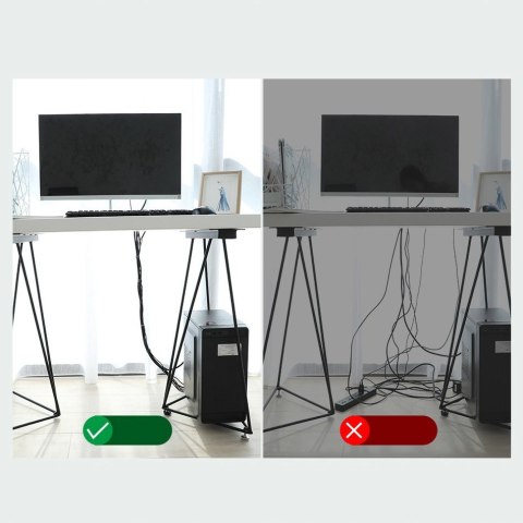 Taśma rzepowa rzep organizer kabli przewodów 3m - szary BASEUS