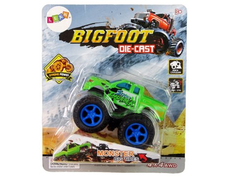 Auto Resorak Z Naciągiem Monster Truck Big Foot Gumowe Opony Rampa LEAN Toys