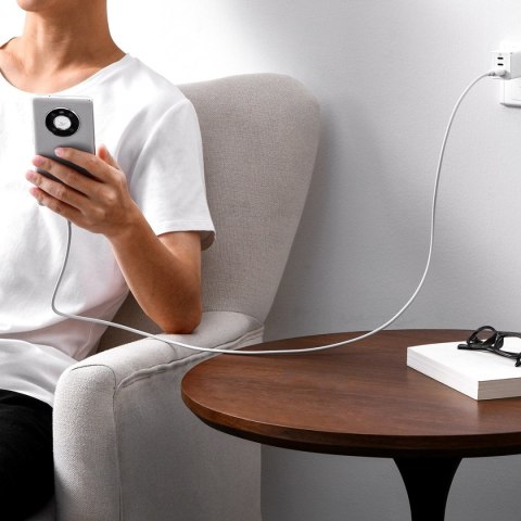 Kabel przewód Superior Series SUPERVOOC USB-A do USB-C 65W 1m biały BASEUS