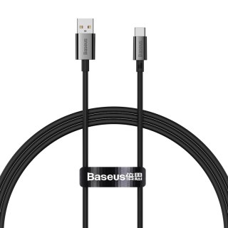 Kabel przewód Superior Series USB-A - USB-C 100W 1m - czarny BASEUS