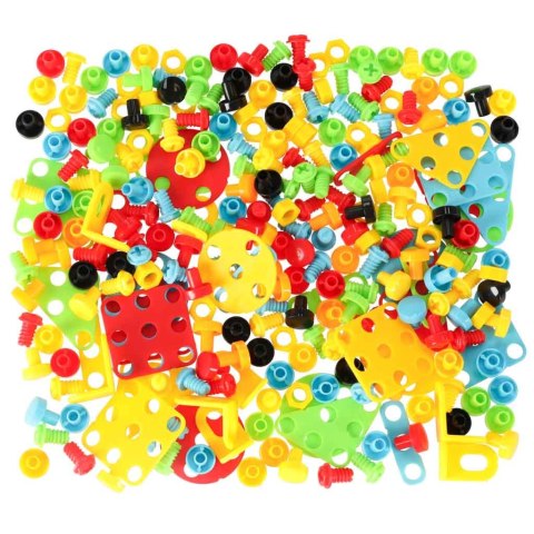 Klocki konstrukcyjne układanka w walizce kreatywna mozaika + wkrętarka jednorożec Kik Sp. z o. o. Sp. k.