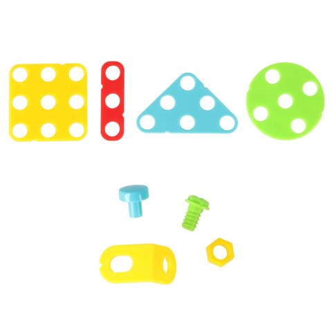 Klocki konstrukcyjne układanka w walizce kreatywna mozaika + wkrętarka jednorożec Kik Sp. z o. o. Sp. k.