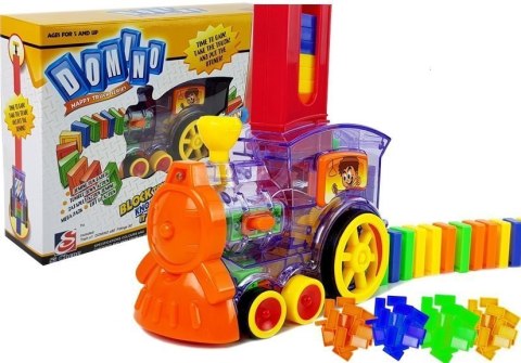 Lokomotywa LED Układa Domino Pociąg Klocki Układanka na Baterie LEAN Toys