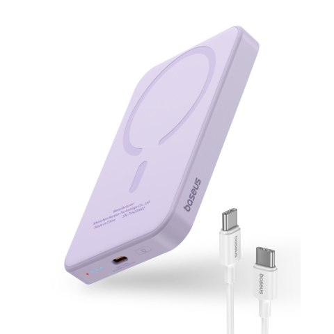 Mini powerbank 5000mAh 20W + kabel USB-C 20V / 3A fioletowy BASEUS