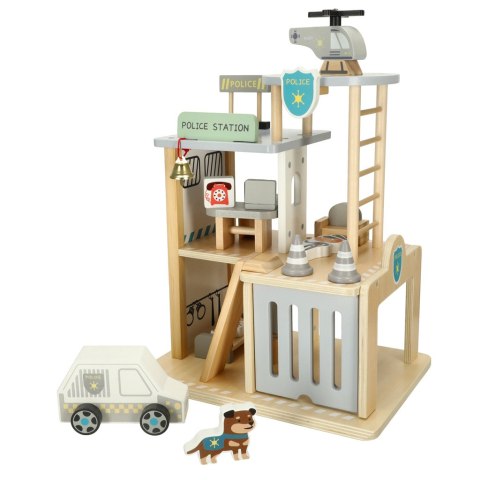 Parking drewniany garaż komisariat policji tor + radiowóz helikopter Kik Sp. z o. o. Sp. k.