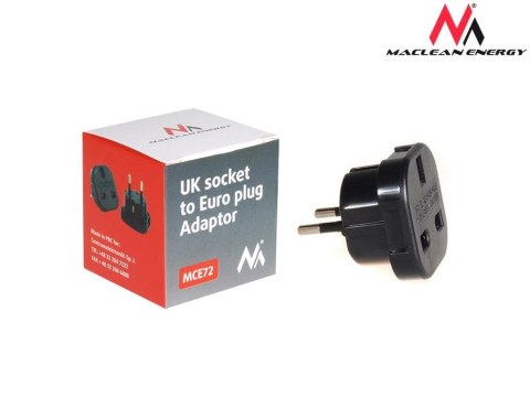 Przejściówka adapter EU na UK MCE72 Czarna Maclean
