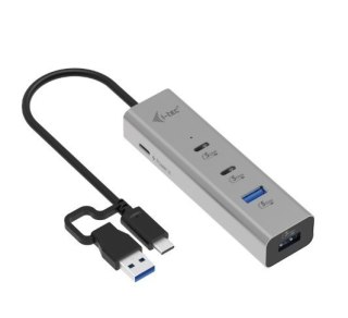 Uniwersalny metalowy ładujący HUB 2xUSB-C/2xUSB-A PD 85W I-tec