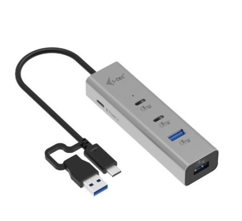 Uniwersalny metalowy ładujący HUB 2xUSB-C/2xUSB-A PD 85W I-tec