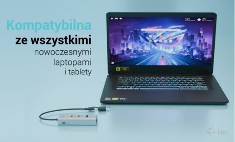 Uniwersalny metalowy ładujący HUB 2xUSB-C/2xUSB-A PD 85W I-tec