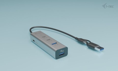 Uniwersalny metalowy ładujący HUB 2xUSB-C/2xUSB-A PD 85W I-tec