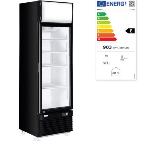 Witryna szafa chłodnicza z podświetlanym panelem reklamowym 360L ARKTIC