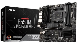 Płyta główna B550M PRO-VDH WIFI AM4 4DDR4 HDMI/DP/VGA M.2 mATX MSI