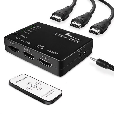 Przełącznik HDMI SWITCH 4K MT5207 Media-Tech