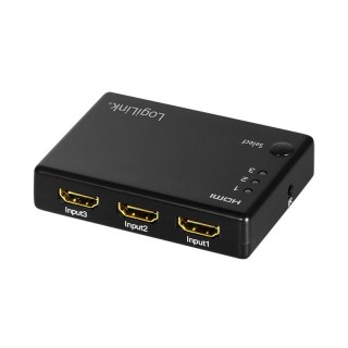 Przełącznik Switch 3x1 HDMI, 1080p 60Hz, z pilotem LogiLink
