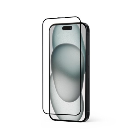 Szkło hartowane Anti-Bacterial 3D Armour Glass 9H na cały ekran iPhone 16 / iPhone 15 z ramką instalacyjną CRONG