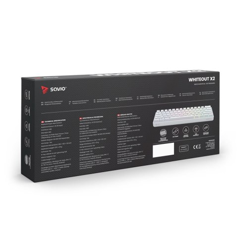 Klawiatura mechaniczna Whiteout X2, Brown Outemu, Hot Swap Savio