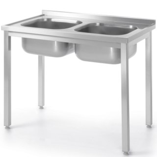 Basen zlew dwukomorowy Budget Line STAL 1000 x 600 x 850 cm - Hendi 817049 Hendi