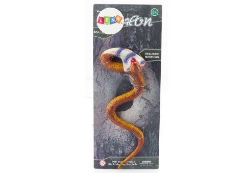 Figurka Wąż Cobra Realistyczny Guma Termoplastyczna Brązowy LEAN Toys