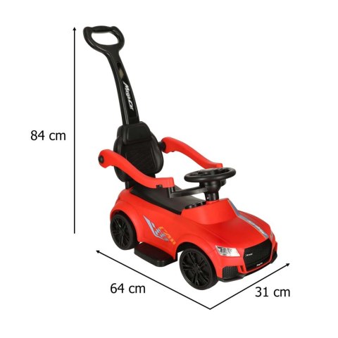 Jeździk pchacz samochód 3w1 z dźwiękiem światłami czerwony Kik Sp. z o. o. Sp. k.
