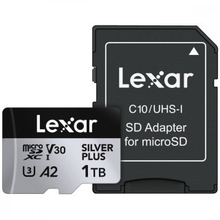 Karta pamięci microSD 1TB C10 A2 U3 V30 205/150MB/s Silver Plus Lexar