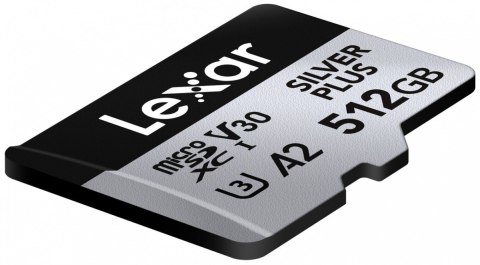 Karta pamięci microSD 512GB C10 A2 U3 V30 205/150MB/s Silver Plus Lexar