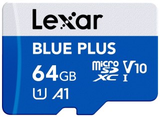 Karta pamięci microSD 64GB C10 A1 U3 V10 100MB/s Blue Plus Lexar